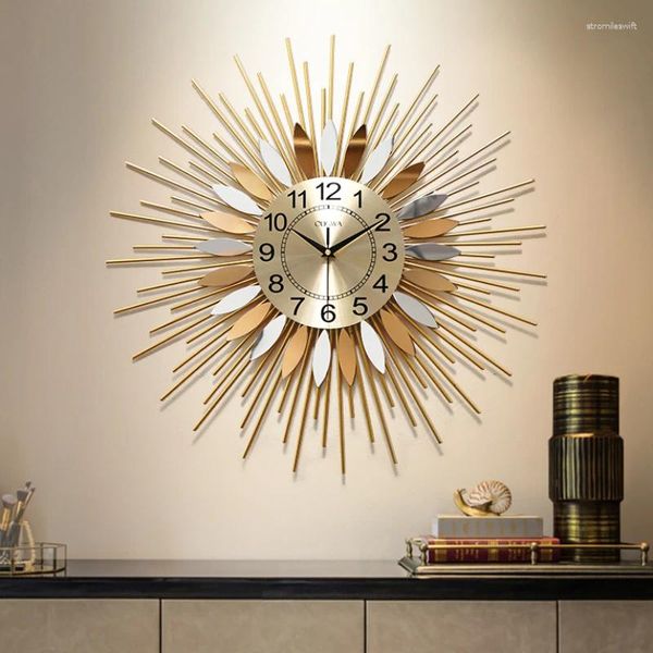 Relojes de pared con batería, Reloj grande, pegatina, movimiento estético, habitación, Digital, moderno, Reloj de lujo, decoración del hogar