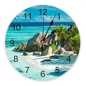 Wandklokken Beach Stones Sky Seaside Clock Modern Design Living Room Decoratie Keuken Silent Home Decor