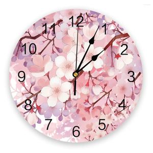 Wandklokken Mooie Bloemen Ronde Klok Creatieve Home Decor Woonkamer Quartz Naald Hangend Horloge