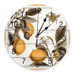 Horloges murales Bee rétro feuilles horloge pour décoration de maison au quartz aiguille quartz gueule de coin la cuisine moderne
