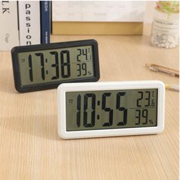 Relojes de pared pantalla grande LCD alarma reloj nórdico minimalista Digital silencioso dormitorio escritorio electrónico hogar Oficina escritorio decoraciones