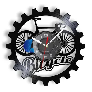 Wandklokken Fietscyclus 3D Record Klok Sport Uniek Art Design Bikers Horloge Home Decor Fiets Hobby Accessoires