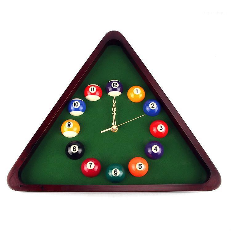 Horloges murales Horloge de billard Snooker Noir 8 pièces Boule en bois de résine de haute qualité