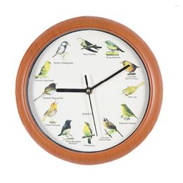 Horloges murales Noms et chansons d'oiseaux décoration à la maison Quartz chanteuse horloge
