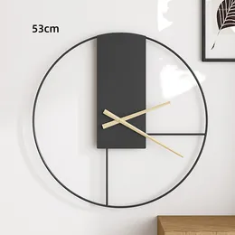 Wandklokken Zwart 3d grote klok woonkamer creatieve luxe moderne horloge industrielle is ner in het huis w6c