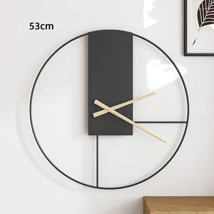 Horloges murales noir 3D grande horloge salon créatif luxe moderne horloge industrielle design ner dans la maison W6C