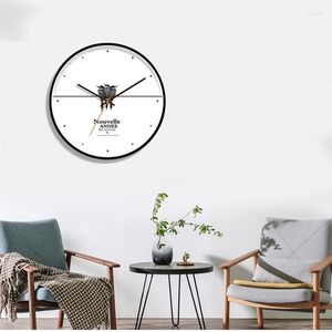Wandklokken Zwart -wit schilderij 3D Clock Metal Silent Movement Professional groot formaat voor huizendecoratie Duvar Saati