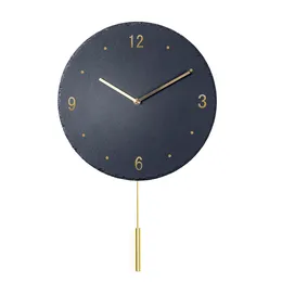 Horloges murales Noir Grande horloge Rock Swing Salon Nordic Creative Montre de luxe Design moderne Décor à la maison 2022