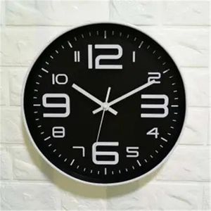 Wandklokken Zwart Silent Clock 30cm Nordic Quartz Rustig Geen Tick Batterij Aangedreven Wit en Horloge Modern Keuken Interieur