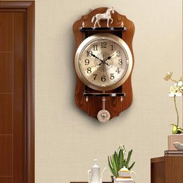 Wandklokken Messing Olifant Europese Luxe Woonkamer Klok Thuis Vintage Grote Amerikaanse Pastorale Horloge Schoonheid Beweging