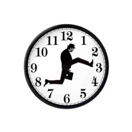 Relojes de pared Reloj creativo inspirado en la comedia británica Comediante Decoración del hogar Reloj novedoso Caminar divertido Silencioso Mute291A