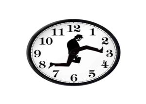 Wall Clocks British Comedy geïnspireerde creatieve klok komiek Home Decor Novely Watch Funny Walking Silent Mute6612528