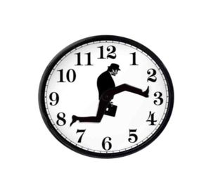 Horloges murales Comédie britannique Inspiré Création Comedian Home Decor Novelty Watch Funny Walking Silent Mute1508328