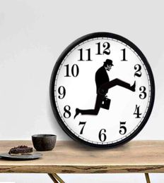 Relojes de pared Comedia Británica Inspirado Ministerio de Silly Walk Clock Comedian Decoración del hogar Mira de novedad Mute 4584464