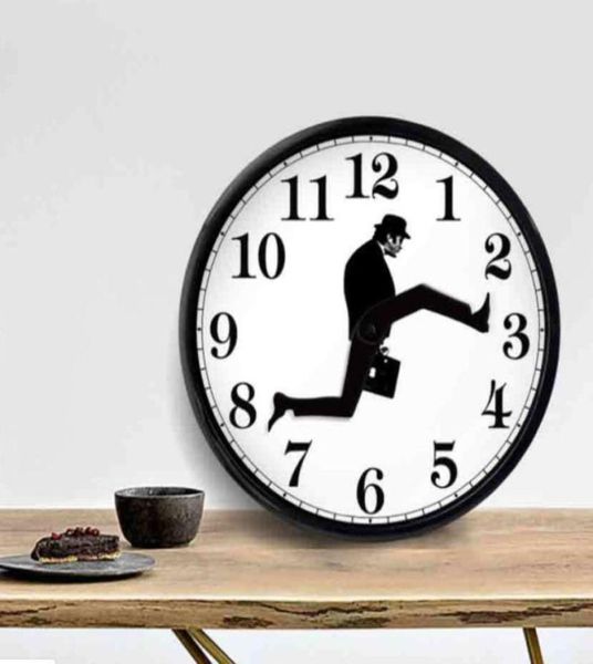 Clocks muraux Comedy British Inspired Ministry of Silly Walk Clock Comedian Home Decor Novely Watch Funny Mute4584464