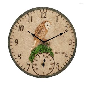 Wandklokken C63B Garden Station Clock Outdoor Indoor 12inch Bird Robin Birds Vintage For Home Living-Room