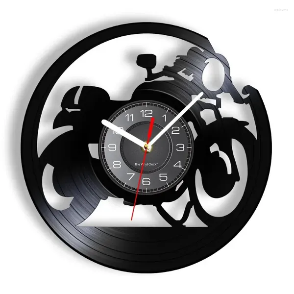 Horloges murales Cafe Racer Record d'horloge pour garage classique moto moto motocycliste cavaliers cadeau