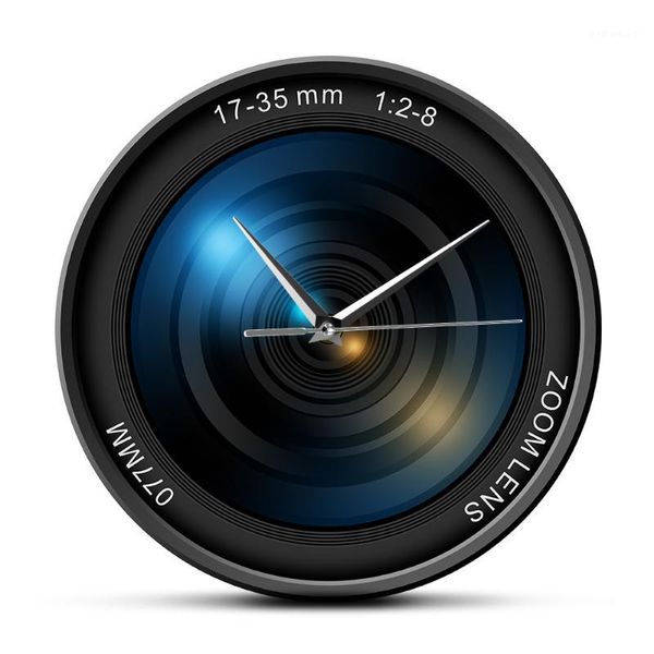 Horloges murales caméra objectif imprimé acrylique horloge Pography Zoom couleur Po ISO exposition personnalisé moderne montre caméraman Gift1
