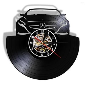 Horloges murales voiture automobile horloge faite de véritable enregistrement rétro classique salon décor intérieur Vintage découpé au Laser