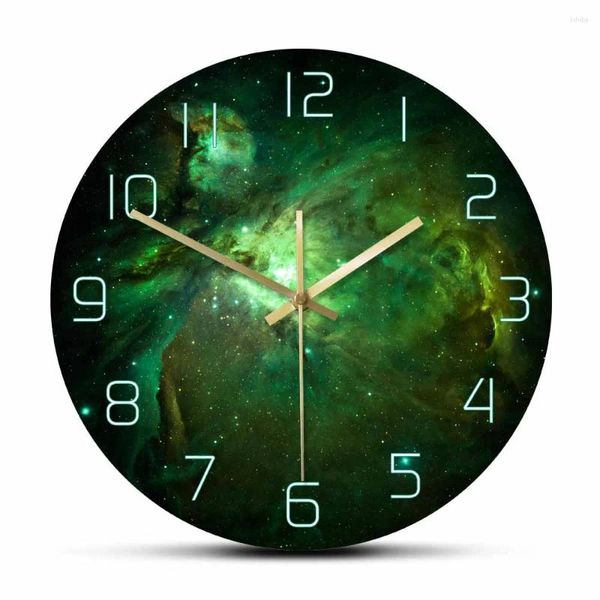 Horloges murales Carina Nebula Étoile Céleste Impression Horloge Espace Scène Abstraite Suspendue Montre Silencieuse Galaxy Art Chambre Décor