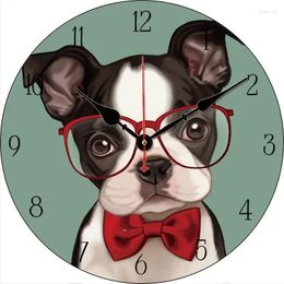 Horloges murales dessin animé Animal Cuisine Round horloge grande restauration Dinning Cafe décoratif silencieux non-cueillette Nice pour le cadeau