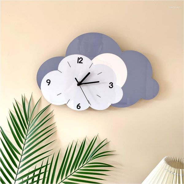 Horloges murales dessin animé nuage en forme horloge créative salon décoration maternelle Studio magasin personnalisé silencieux