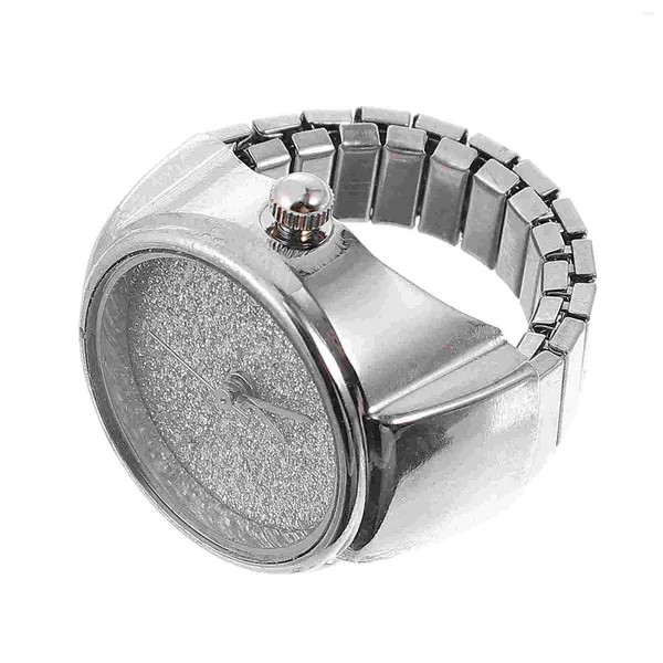 Relojes de pared Reloj de dedo elegante Anillo Personalidad Reloj con brillo Cuarzo