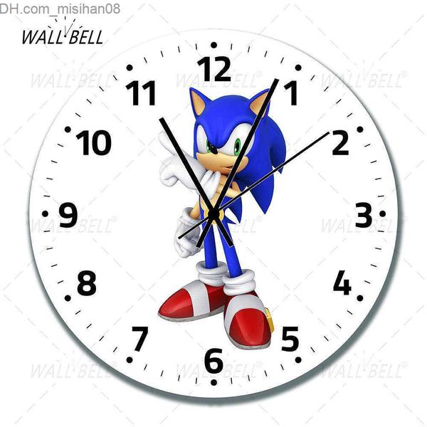 Horloges murales Horloge murale pour enfants Horloge murale de personnage de dessin animé japonais imprimé jouet mignon décoration murale de chambre de fille de couleur vive WB060 Z230710