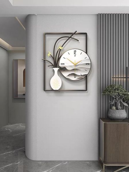 Horloges murales horloge chinoise salon lumière luxe moderne minimaliste personnalité créative mode maison montre décoration