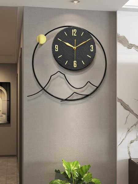 Horloges murales chinoises grande horloge moderne salon métal silencieux luxe créatif chambre Reloj De Pared décoration de la maison 60