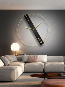 Horloges murales Chinois Muet Quartz Horloge Métal Minimaliste Lumière De Luxe Design Moderne Numérique Horloge Murale Décor Suspendu