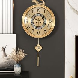 Wandklokken Chinese stijl messing klok thuis woonkamer decoratieve creatieve gateway stil horloge hangend