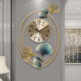 Wandklokken Chinese Stijl Klok Creatieve Luxe Stille Metalen Digitale Mechanisme Reloj De Pared Woondecoratie 60