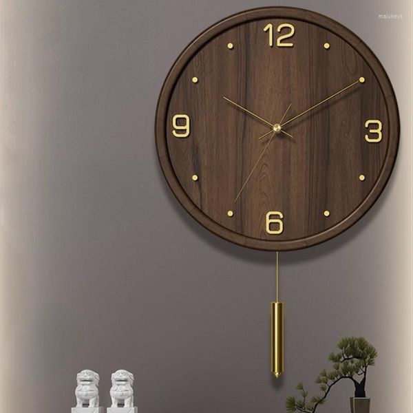 Horloges murales Style chinois horloge Design moderne luxe Art créatif mode numérique bois salon Reloj De Pared décor à la maison