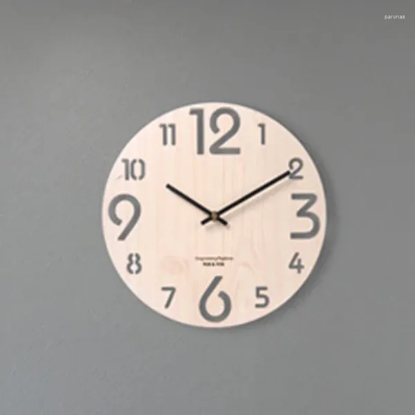 Horloges murales Chinois en bois 3D Horloge minimaliste salon décor cuisine art montre creuse horloge murale décoration de la maison