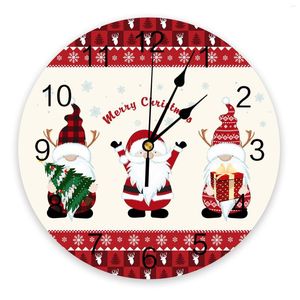 Clocks muraux Noël Snowflake Gnome horloge moderne Design Living Room Decoration Cuisine Mute Watch Home Interior Decor