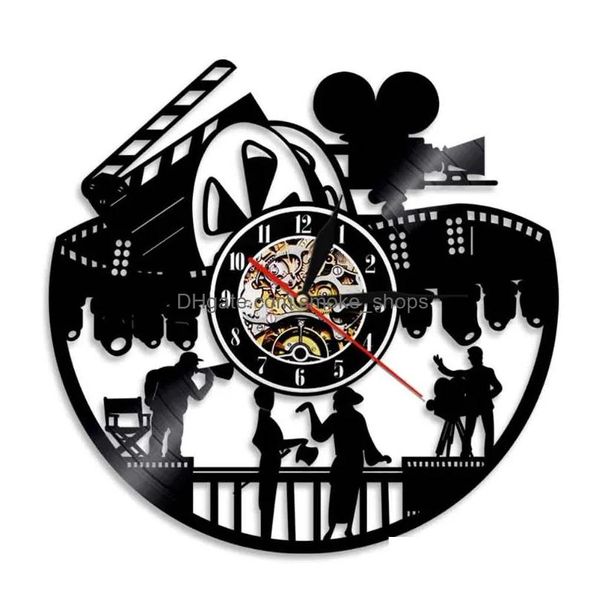 Horloges murales Cinéma Théâtre Record Horloge Acteur Film Production Film Amateurs Décor À La Maison Suspendus Montre Réalisateur Actrice Cadeau Dro Dhxzn