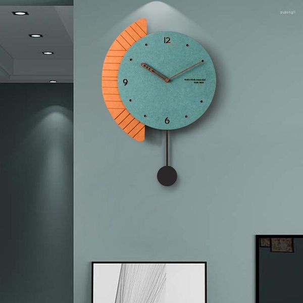 Horloges murales Classique Luxe Pendule Horloge Salon Grand Silencieux En Bois Design Moderne Reloj Pared Grande Décor