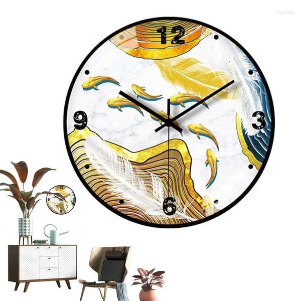 Horloges murales horloge 8 pouces décor de batterie style simple moderne non-tic-tac pour salle d'étude