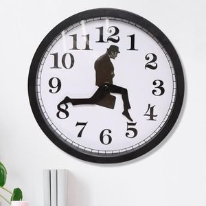 Horloges murales horloge inspirée de la comédie britannique Ministry of Silly Walk Home Decor Nouveauté Montre Funny Walking Silent Mute