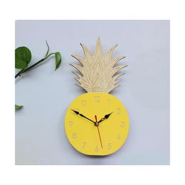 Wandklokken klok cartoon acryl ananas fruit arrical 11inch creatieve woonkamer stomme horloge horlog drop levering home tuin dec dhpa1