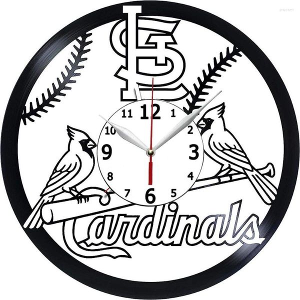 Relojes de pared Reloj compatible con Cardinals Baseball - Hecho de una idea de regalo récord para amigos de cumpleaños Sala de estar para niños