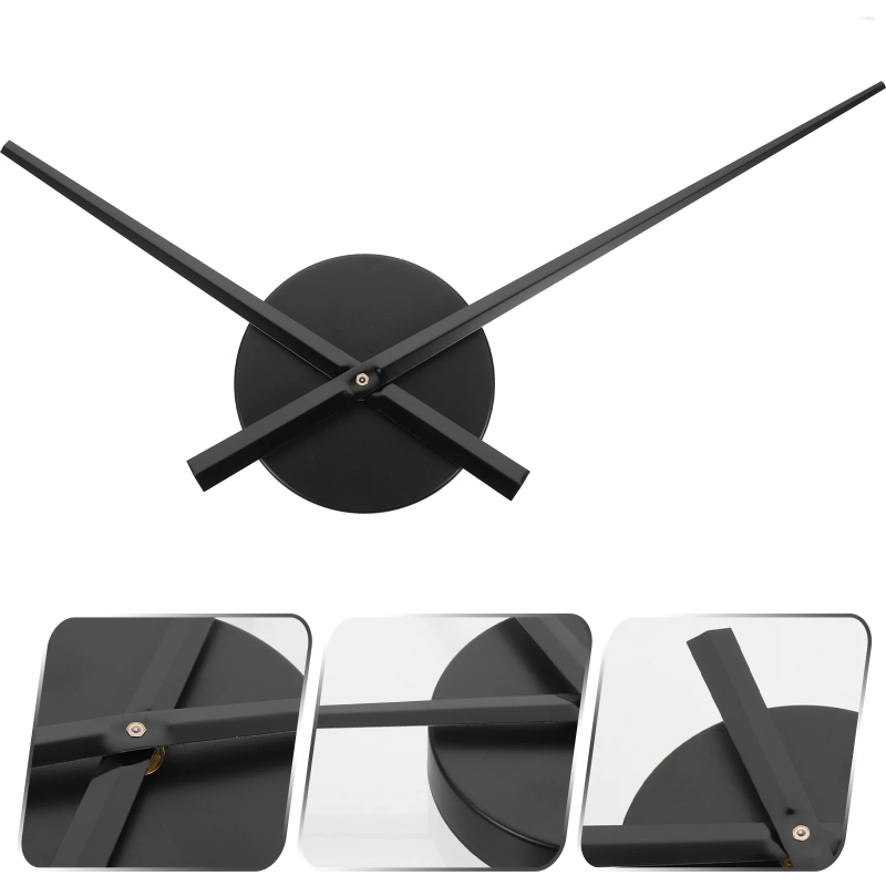 Relógios de parede Relógio criativo metal DIY grande ponto cruz mãos mecanismo acessórios sem para casa (preto)