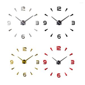 Relojes de pared reloj desmontable autoadhesivo analógico alimentado por batería elegante de moda DIY hogar Oficina montado en la pared