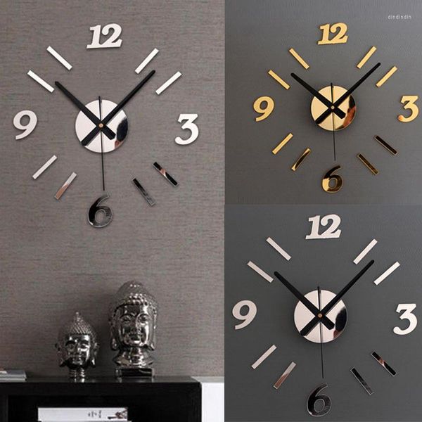 Relojes de pared reloj DIY combinación espejo acrílico Material cristal pegatina decoración del hogar decoración de la sala de estar