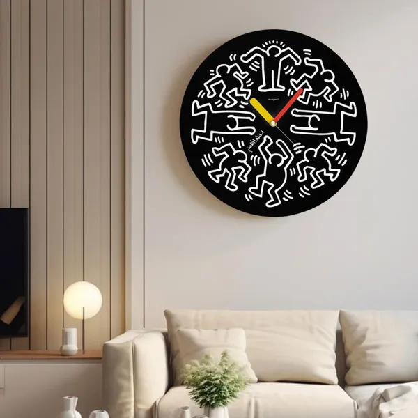 Horloges murales Horloge suspendue Décor Acrylique Cadeau décoratif Danseur pour chambre à coucher Salle de bain Salon Salle de classe Femmes ou filles