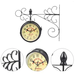 Horloges murales Horloge suspendue muette style méditerranéen décor en fer forgé décoratif maison bord de mer