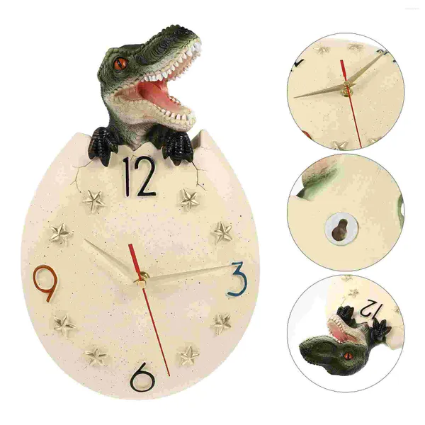 Horloges murales Horloge suspendue ferme en bois temps décoratif bureau dessin animé apprendre animal chambre rustique enfants figurine chambre vintage oeuf