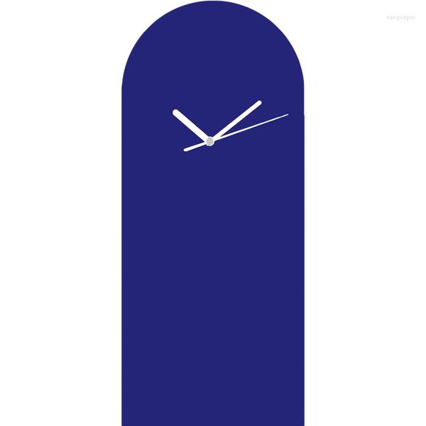 Relojes de pared, reloj ligero de lujo, azul nórdico, decoración creativa personalizada, colgante silencioso montado en la sala de estar decorativa L705Y