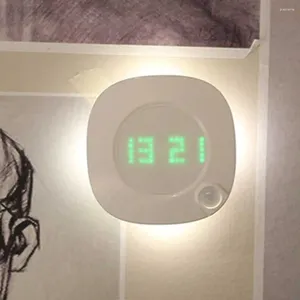 Relojes de pared Reloj Luz PIR Sensor de movimientos Lámpara de noche de inducción humana Funciona con pilas Iluminación conmutable en el hogar acoplable